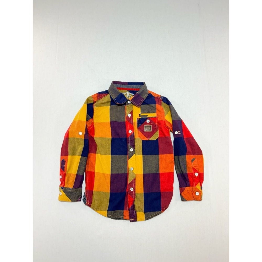 Epic Threads Boys Multi Color Buffalo Plaid Button Down Shirt Size 5 25117RT